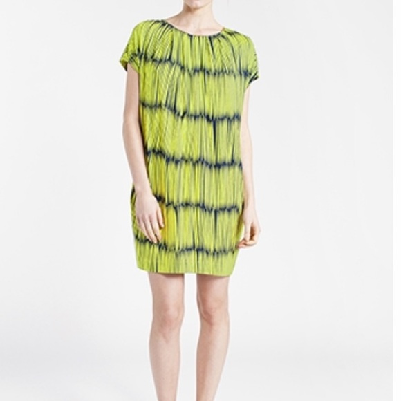 Marimekko Monena Chartreuse/ Navy Dress by Reeta Ek - Picture 1 of 7
